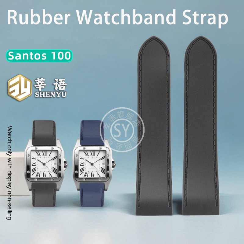 Shenyu Rubber watch strap For  - Cartier Watch Santos recension och pris