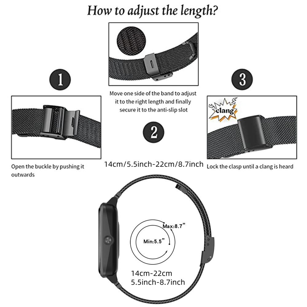 Metal Bands for Garmin Vivoact - Mesh Strap Metal recension och pris