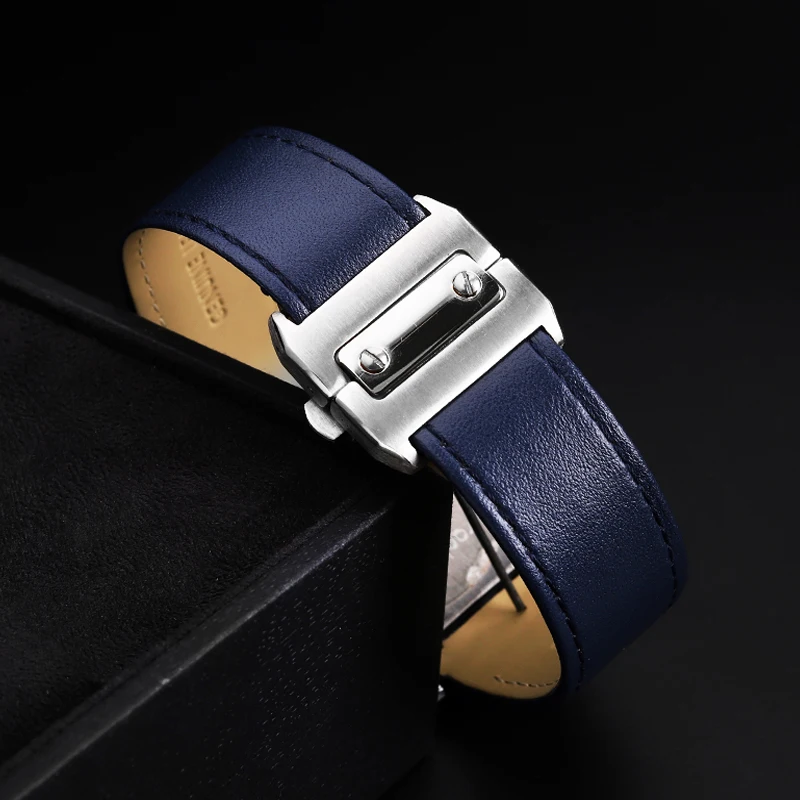 Genuine Lea/ther Watch Strap f - Cartier Watch Santos recension och pris